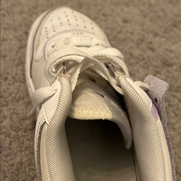 Nike Air Force 1 White with Purple Accents – Women’s Size 6.5 - Picture 11 of 13